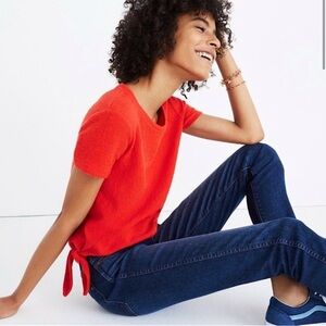 Madewell Texture & Thread Modern Side-Tie Top Womens XS Red